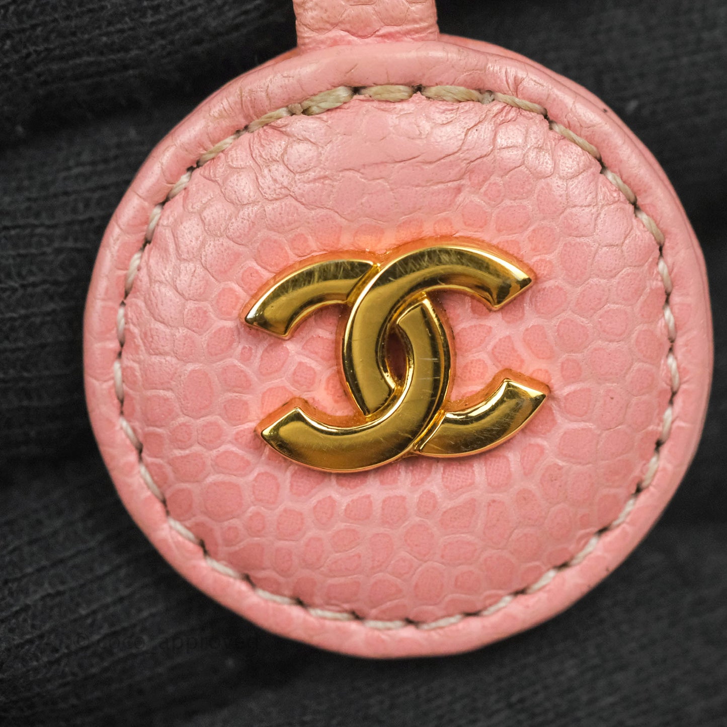 Chanel Vintage Vanity Case Pink Caviar Gold Hardware