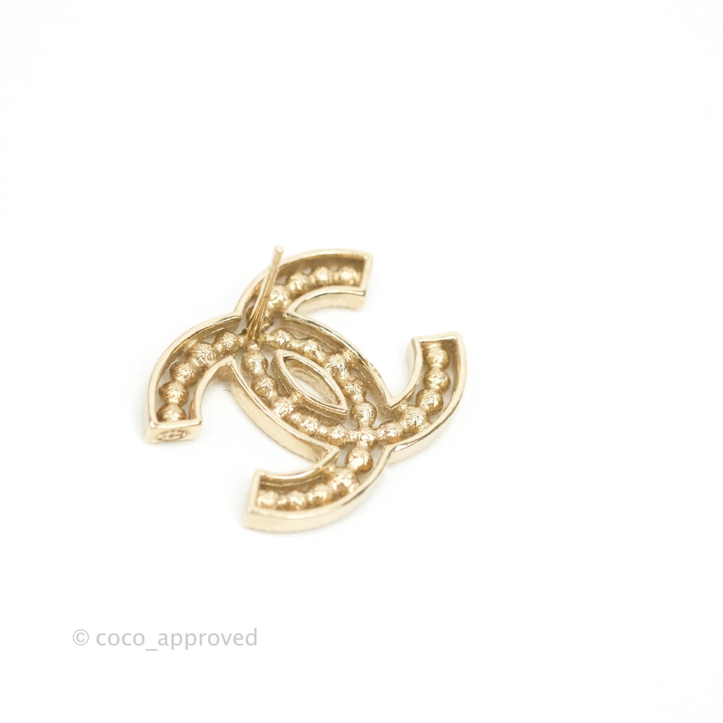 Chanel Crystal CC Earrings Gold Tone 19S