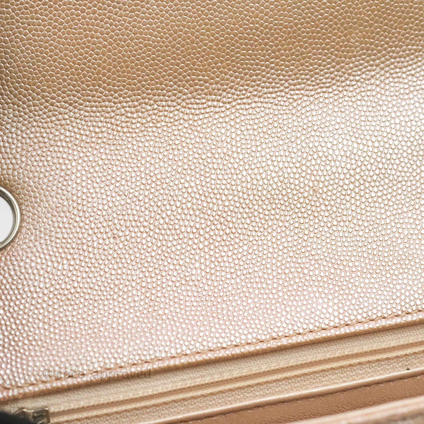 Chanel Quilted Mini Rectangular Flap Iridescent Pink Rose Gold Silver Hardware 17B