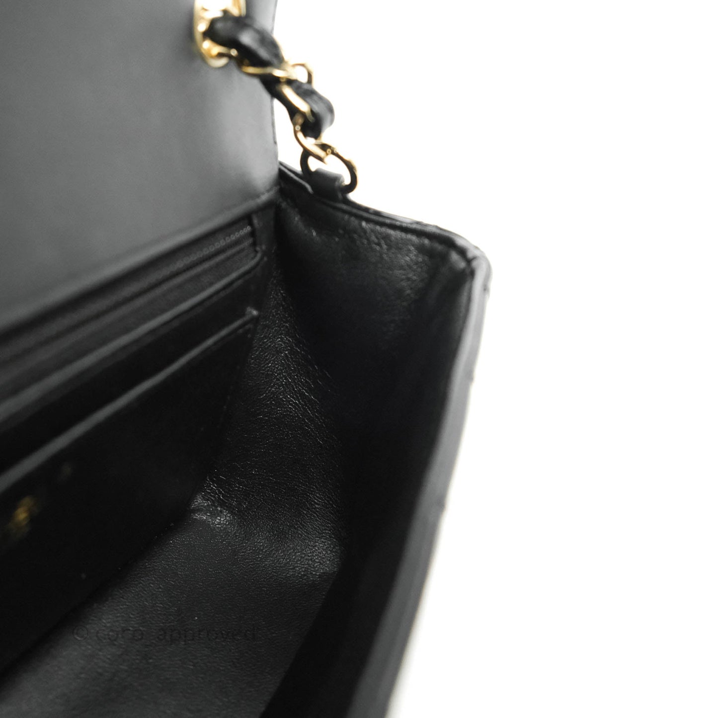 Chanel Quilted Mini Rectangular Flap Black Patent Gold Hardware