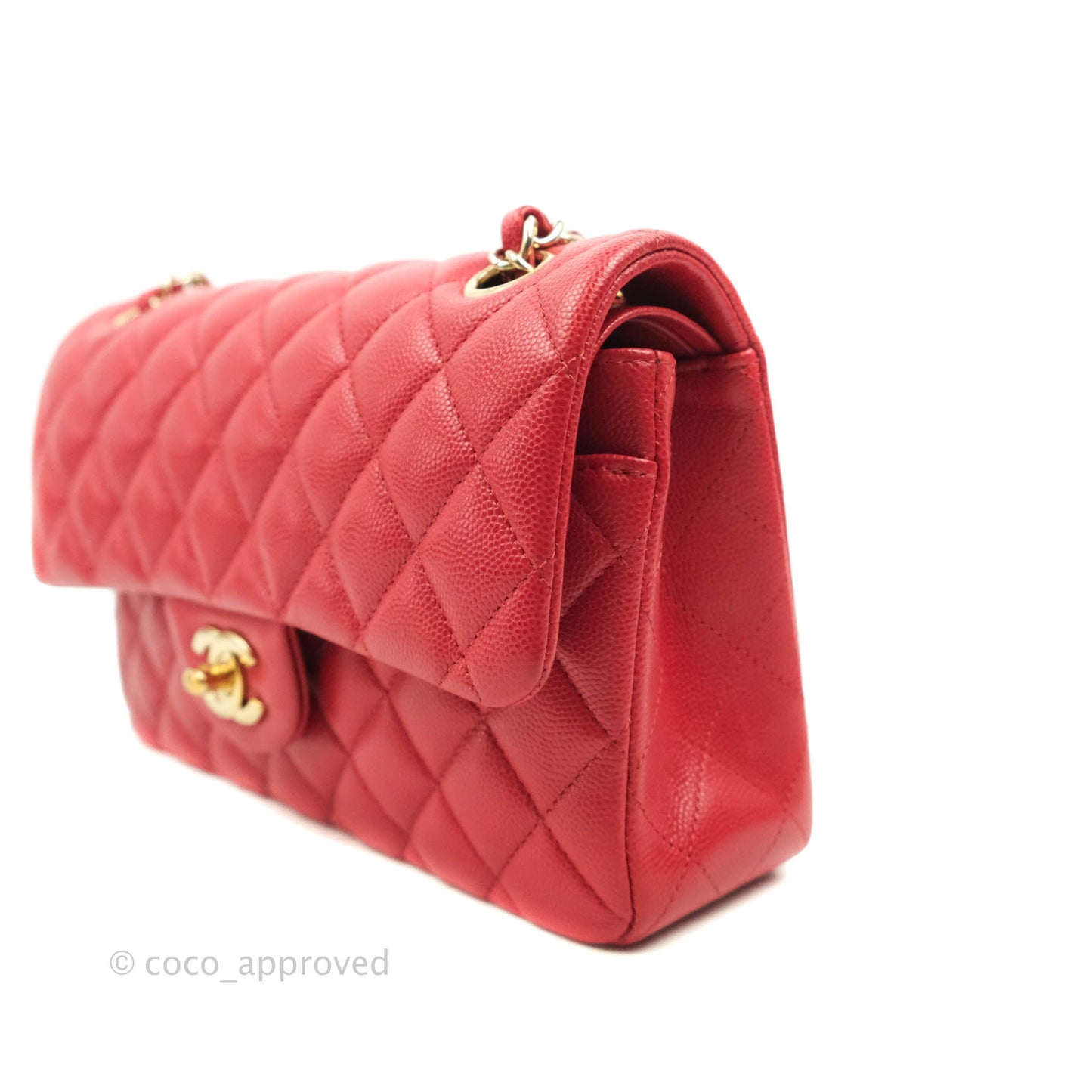 Chanel Classic Small S/M Flap Red Caviar Gold Hardware