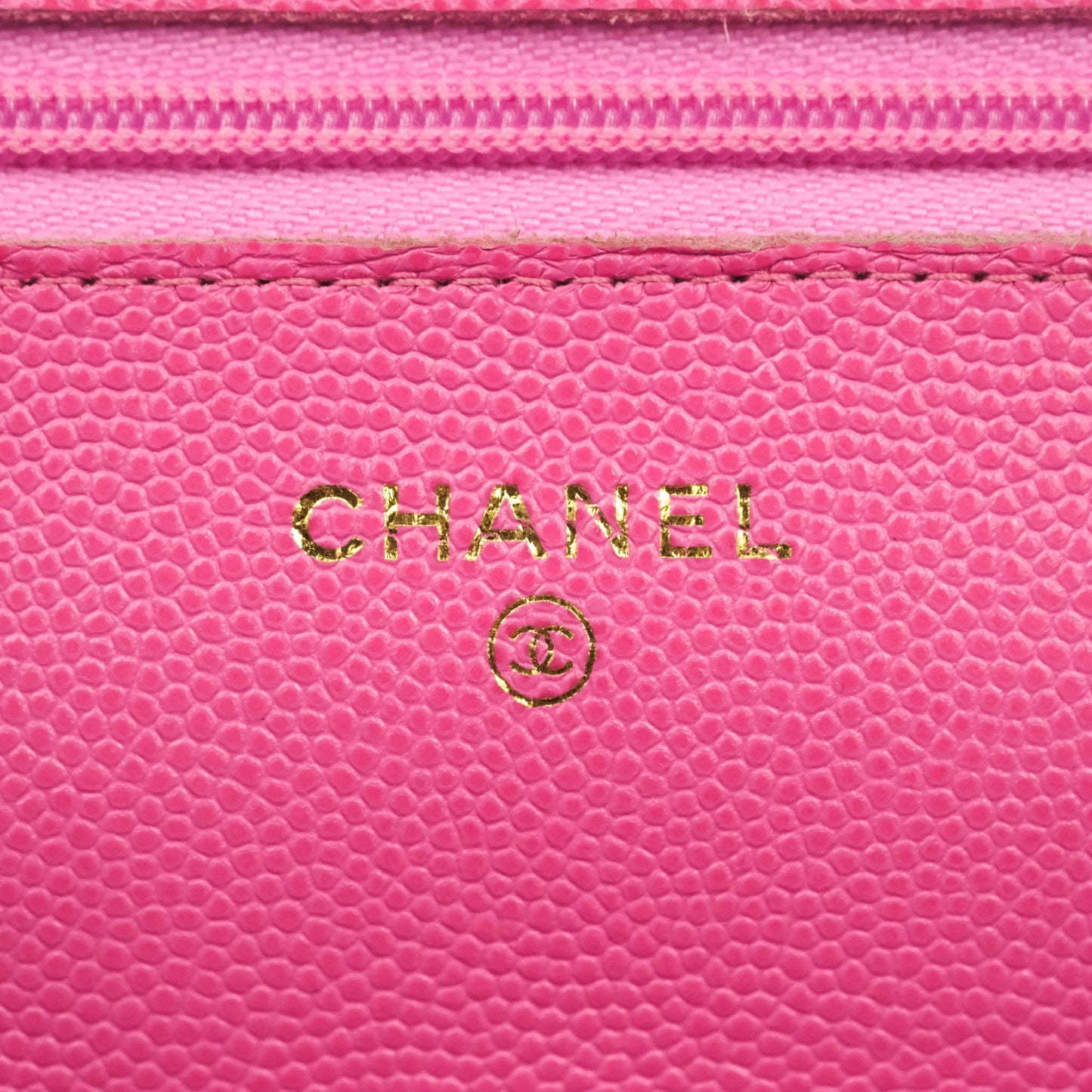 Chanel Quilted Wallet on Chain WOC Pink Caviar Gold Hardware