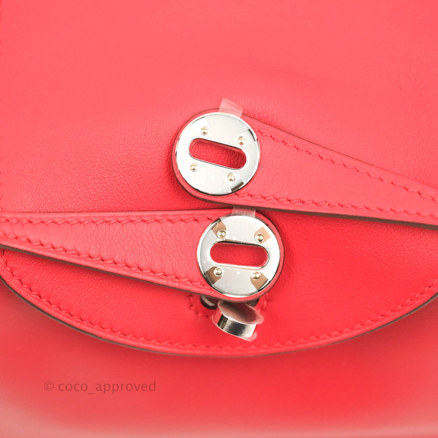 Hermès Mini Lindy 20 Red Swift Palladium Hardware