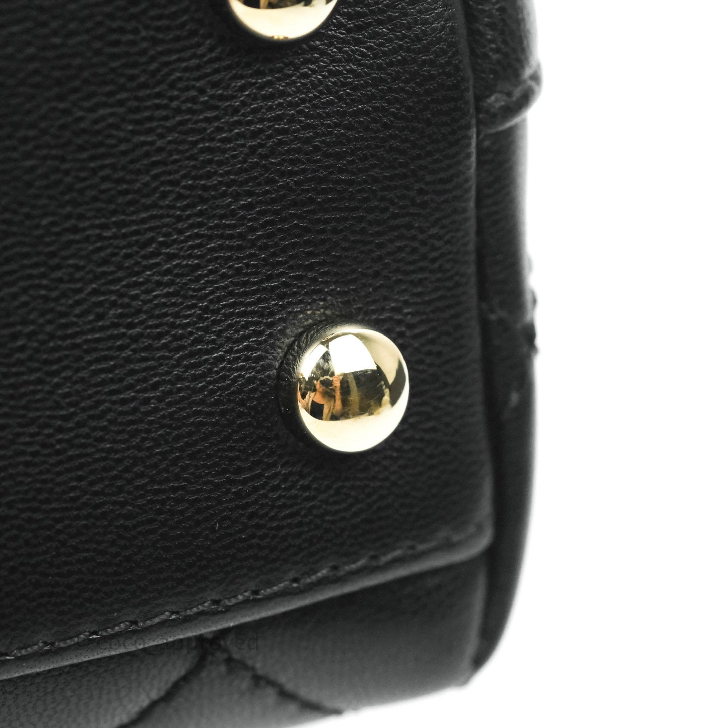 Chanel Quilted Mini Rainbow Coco Handle Bag Lambskin Black Gold Hardware