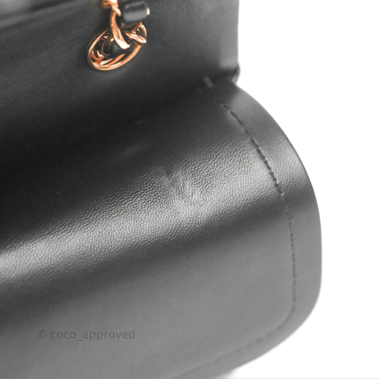 Chanel Classic M/L Medium Flap Black Lambskin Rose Pink-Gold Hardware