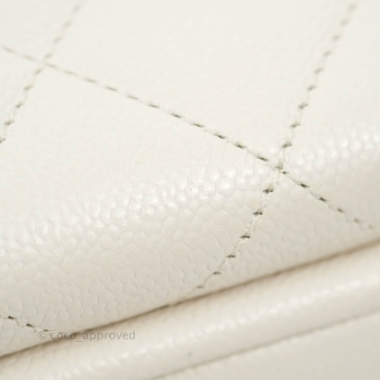 Chanel Business Affinity Drawstring Bucket Bag White Caviar Gold Hardware