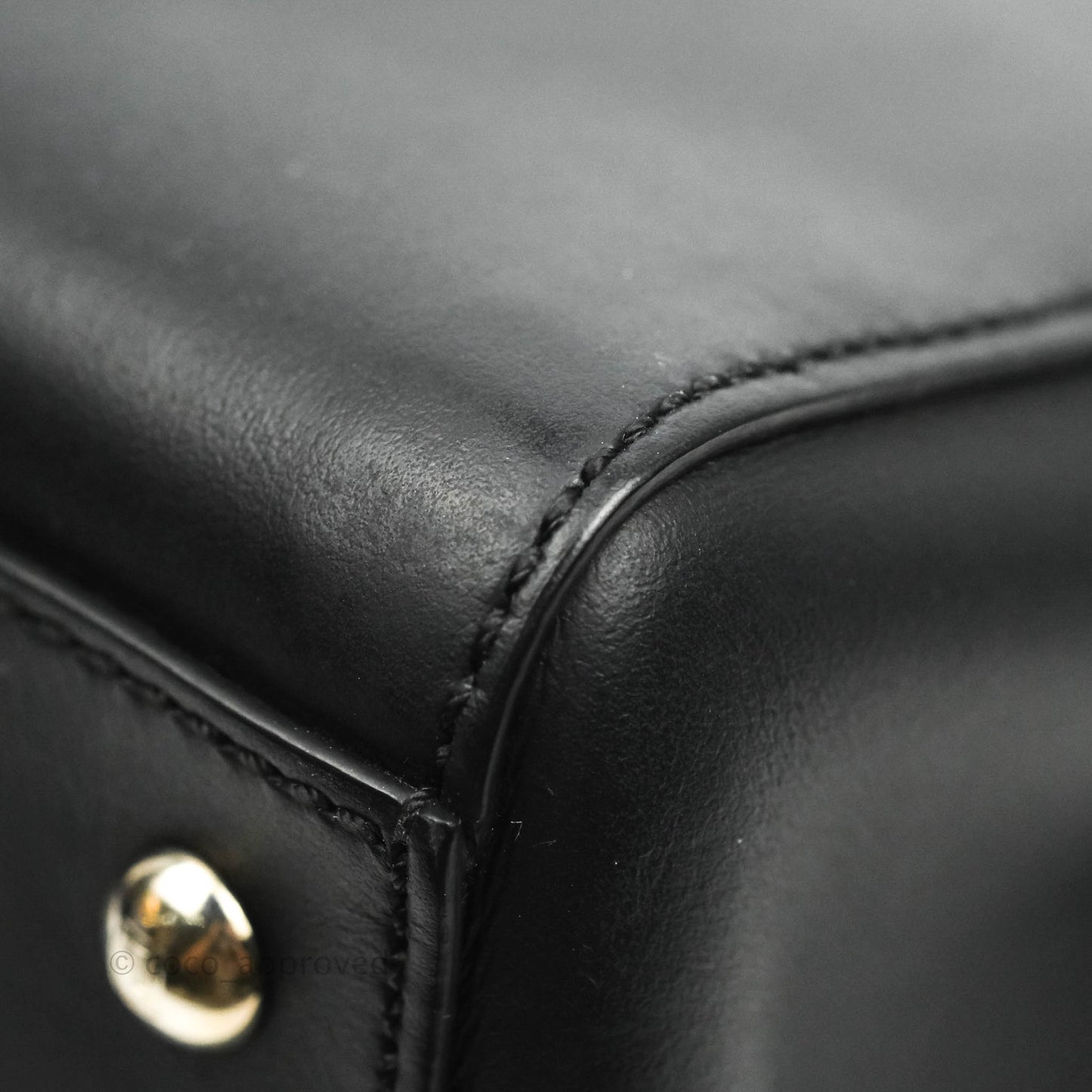 Fendi DotCom Satchel Bag Black Royal Blue Calfskin