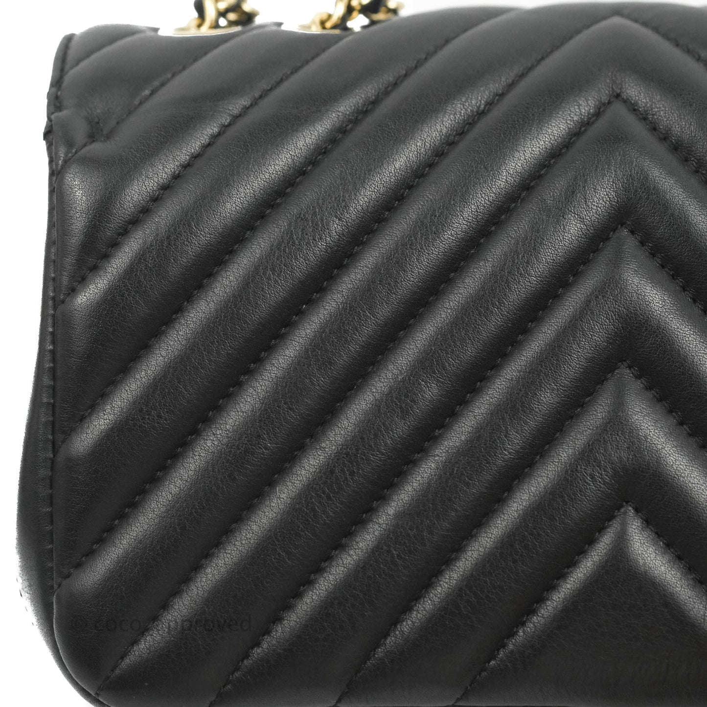 Chanel Small Statement Chevron Flap Bag Black Gold Hardware