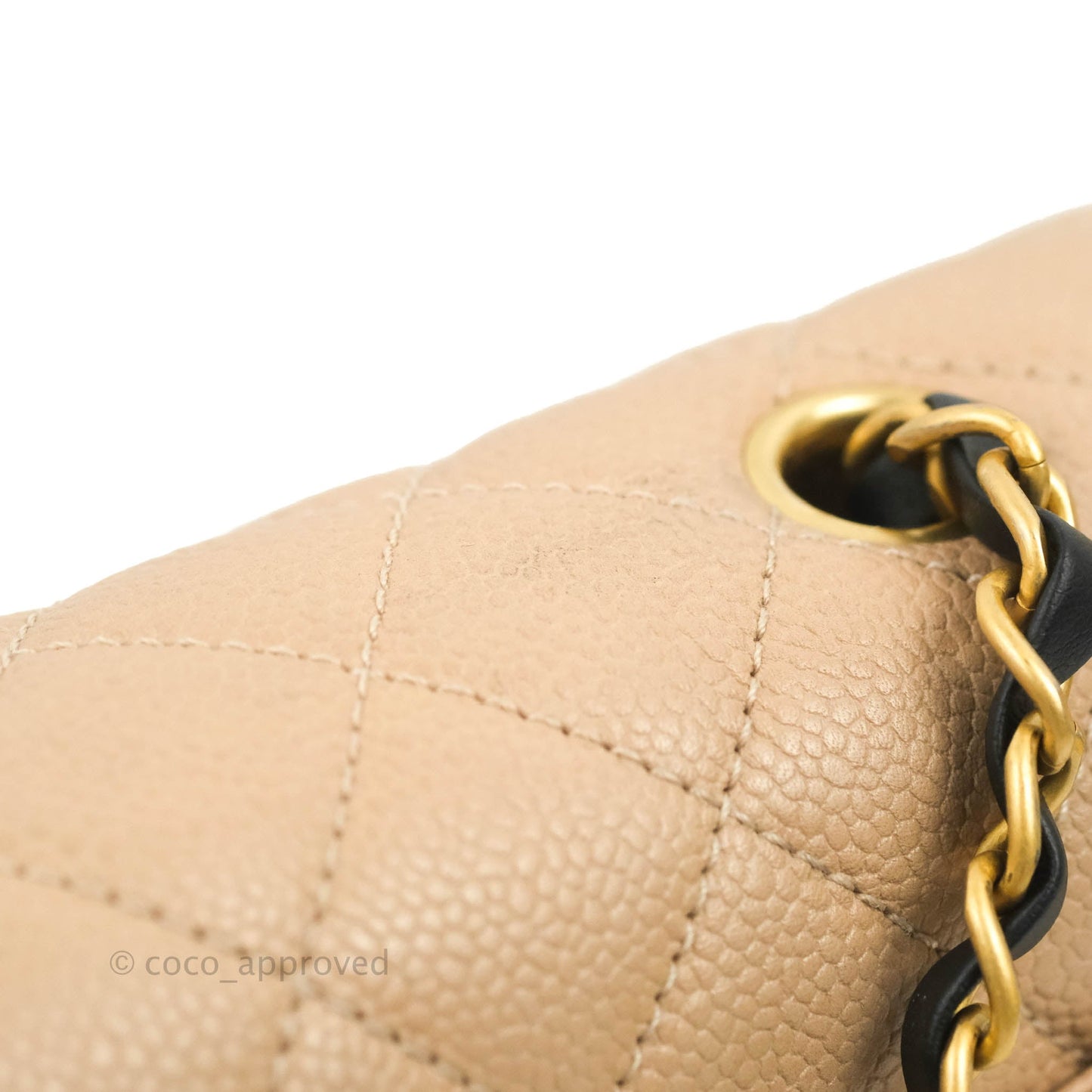 Chanel Quilted Medium CC Filigree Flap Beige Black Caviar