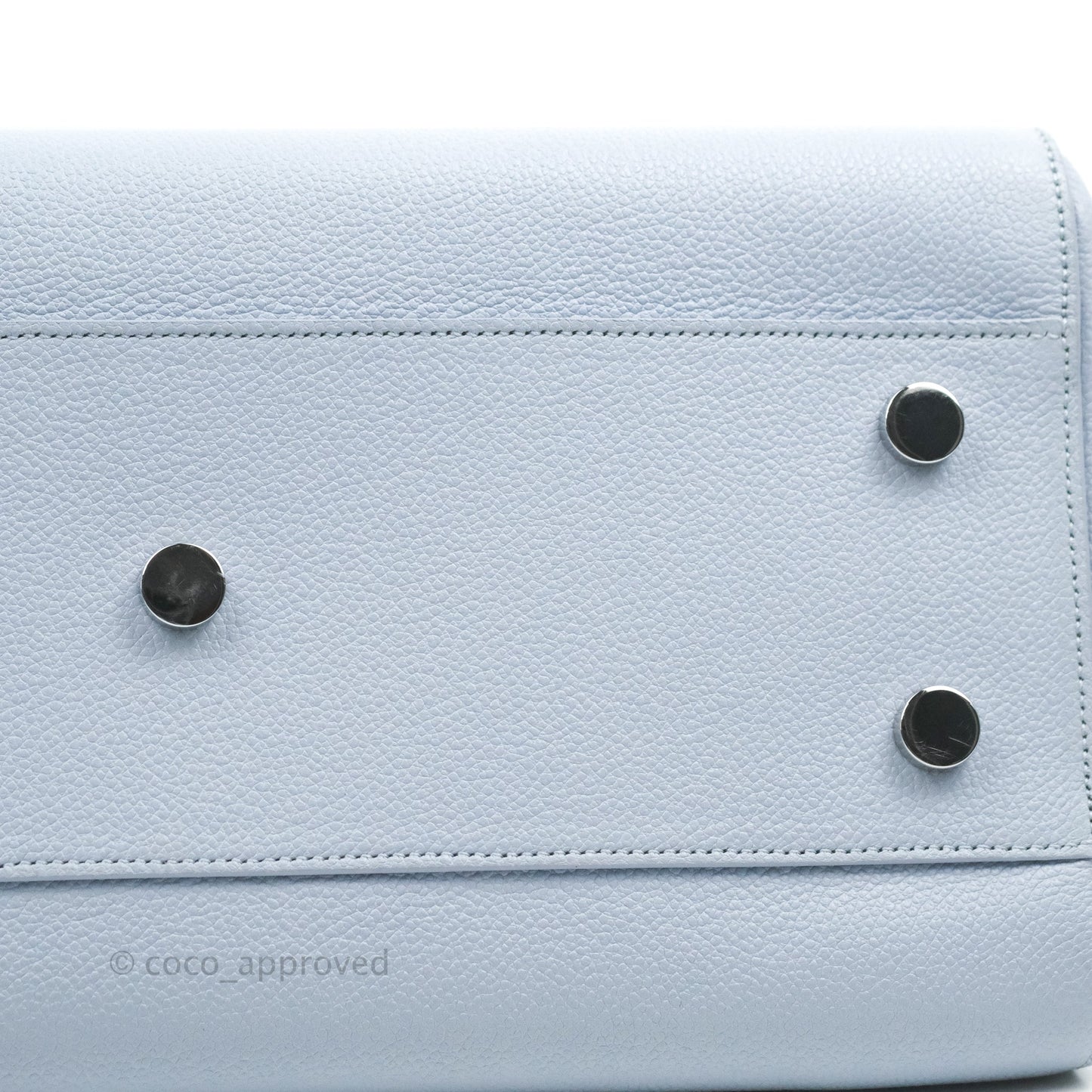 Saint Laurent Small Cabas Rive Gauche Bag Grained Calfskin Baby Blue Silver Hardware