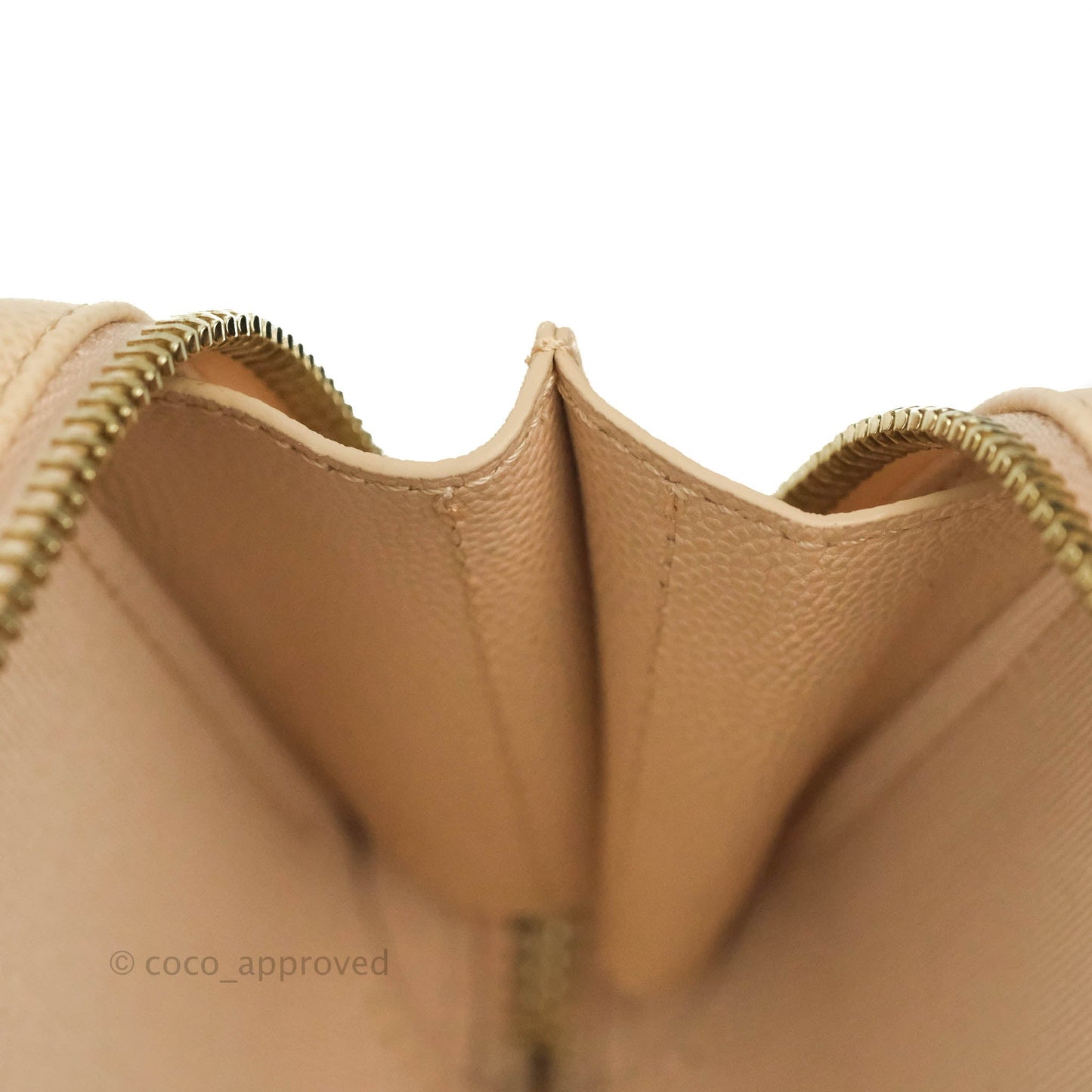 Chanel Quilted Small Like The Wallet Flap Light Beige Caviar Light Gold Hardware 22C