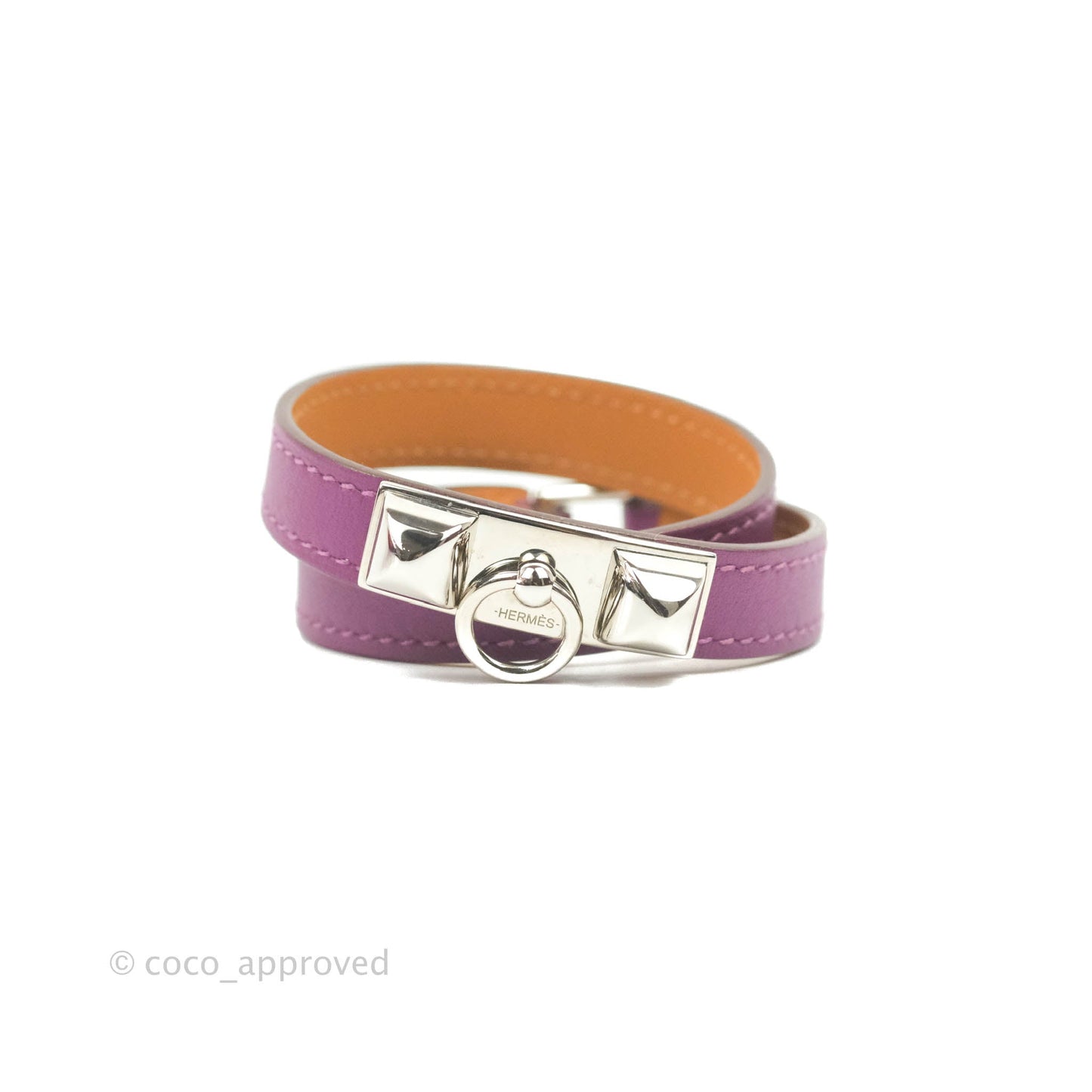 Hermès Rivale Double Tour Bracelet Purple Palladium Hardware