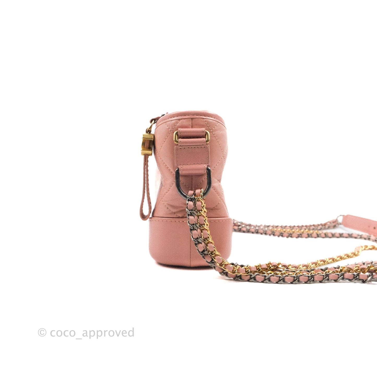 Chanel Quilted Small Gabrielle Hobo Pink Aged Calfskin