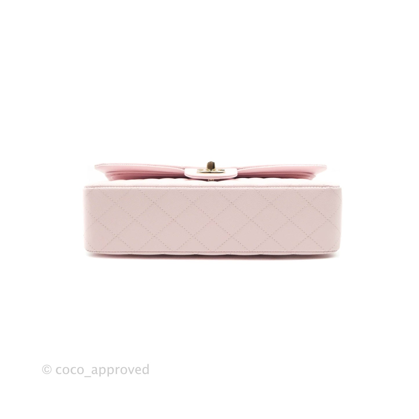 Chanel Classic M/L Medium Flap Quilted Pink Caviar Gold Hardware 22P