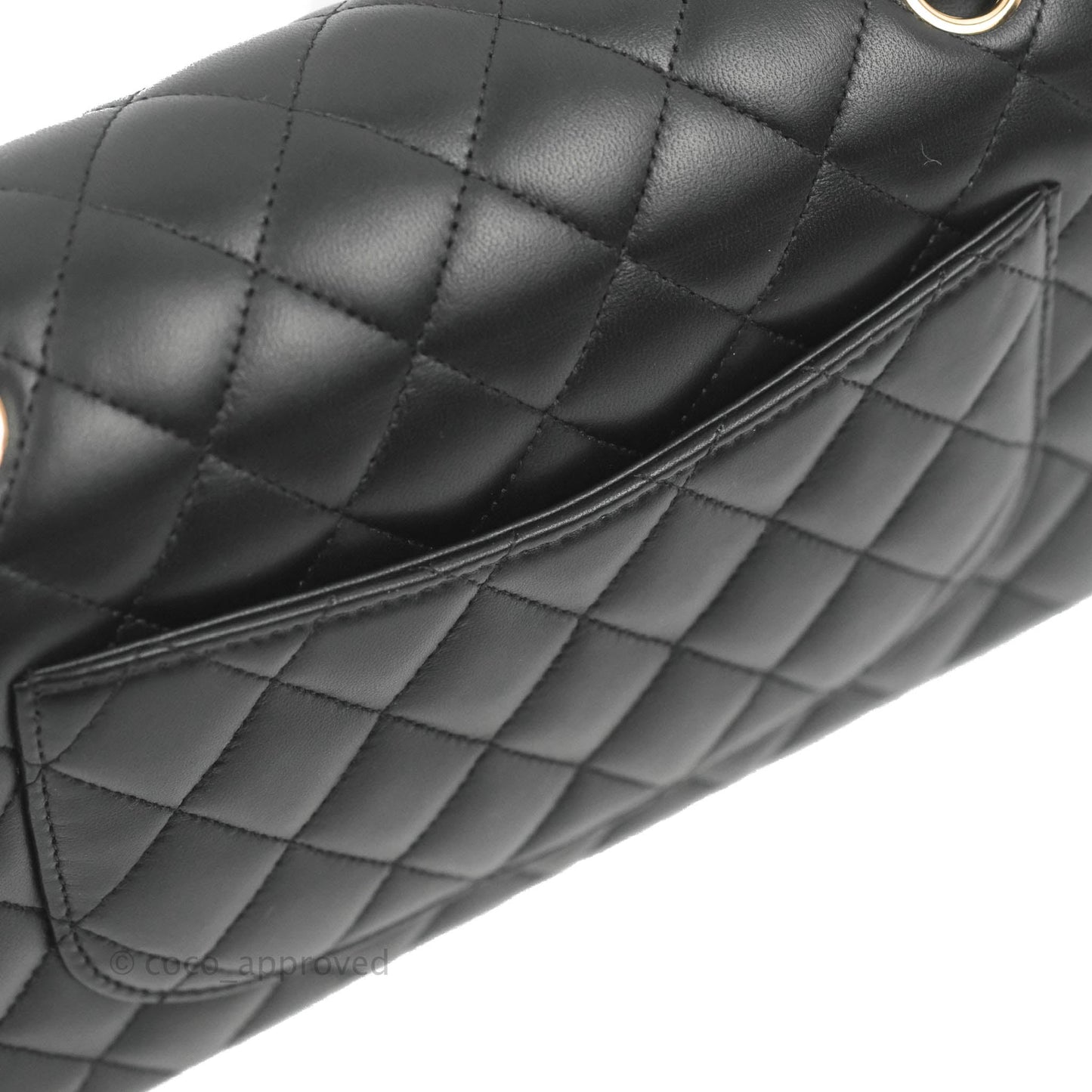 Chanel Classic Small S/M Flap Black Lambskin Rose Pink-Gold Hardware