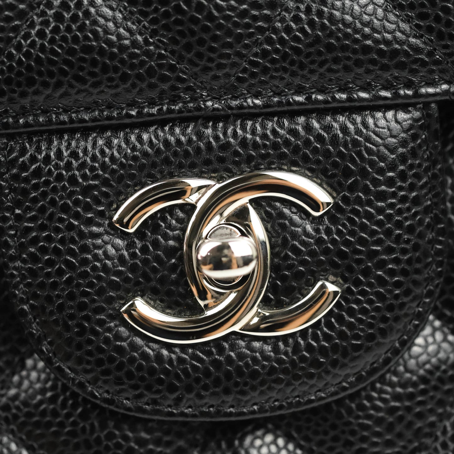 Chanel Jumbo Double Flap Black Caviar Silver Hardware⁣⁣