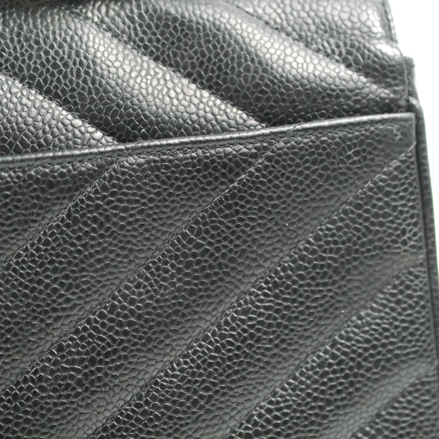 Chanel Vintage Chevron Envelope Flap Bag Black Caviar 24K Gold Hardware
