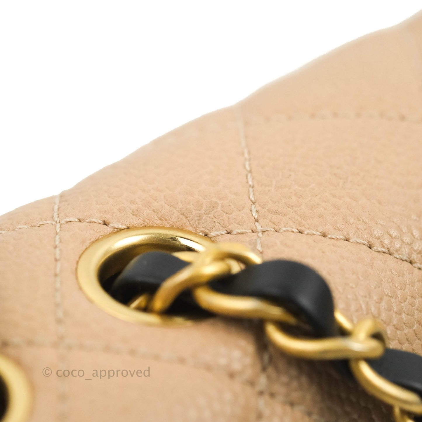 Chanel Quilted Medium CC Filigree Flap Beige Black Caviar