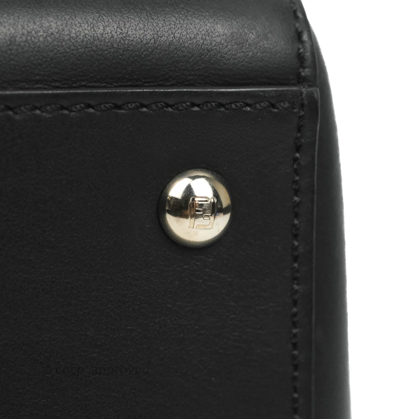 Fendi DotCom Satchel Bag Black Royal Blue Calfskin