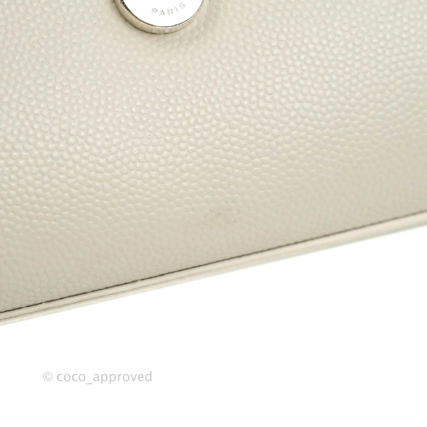 Saint Laurent Small Classic Monogram Kate Tassel Satchel White Grained Calfskin
