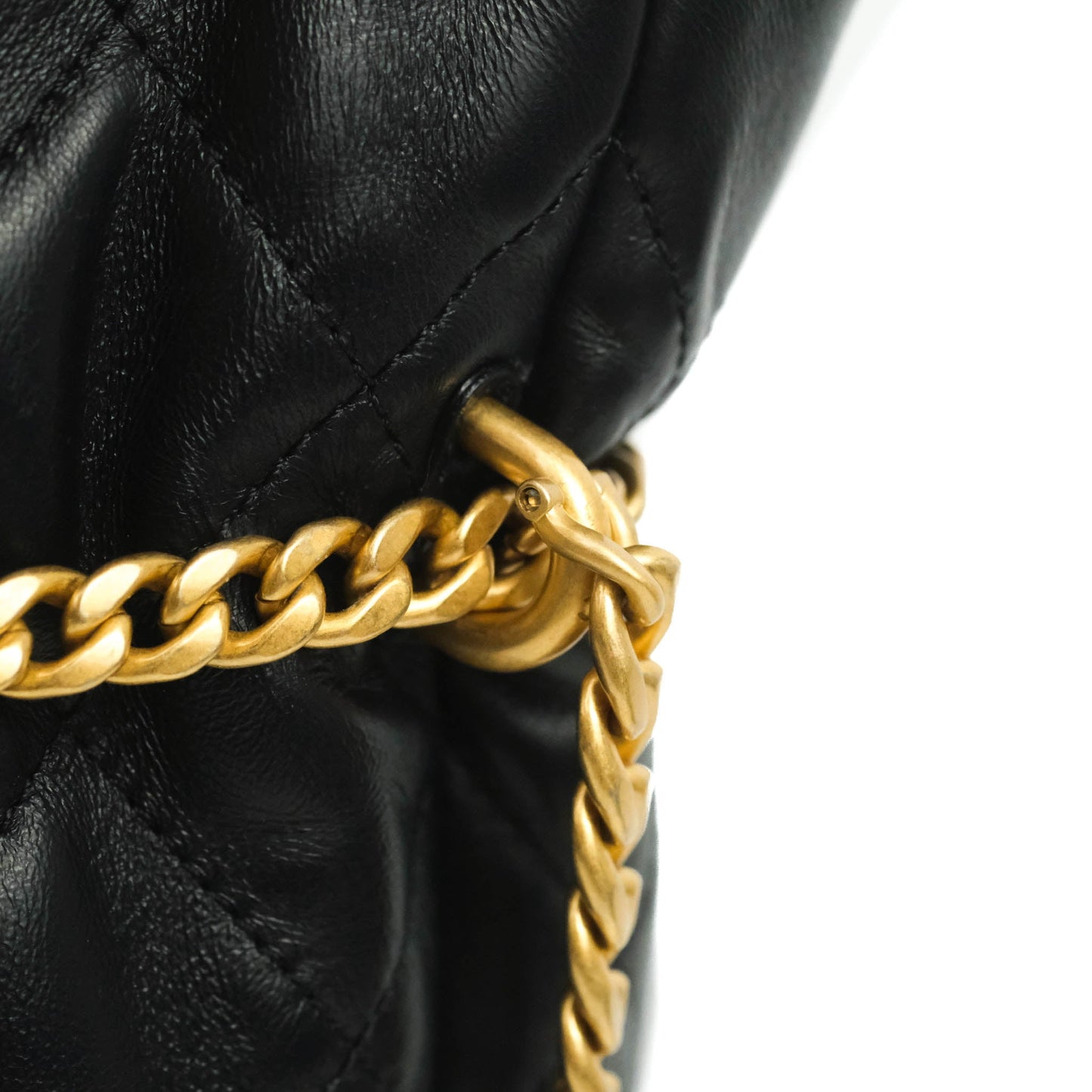 Chanel Enamel CC Bucket Bag Black Lambskin Gold Hardware 22S