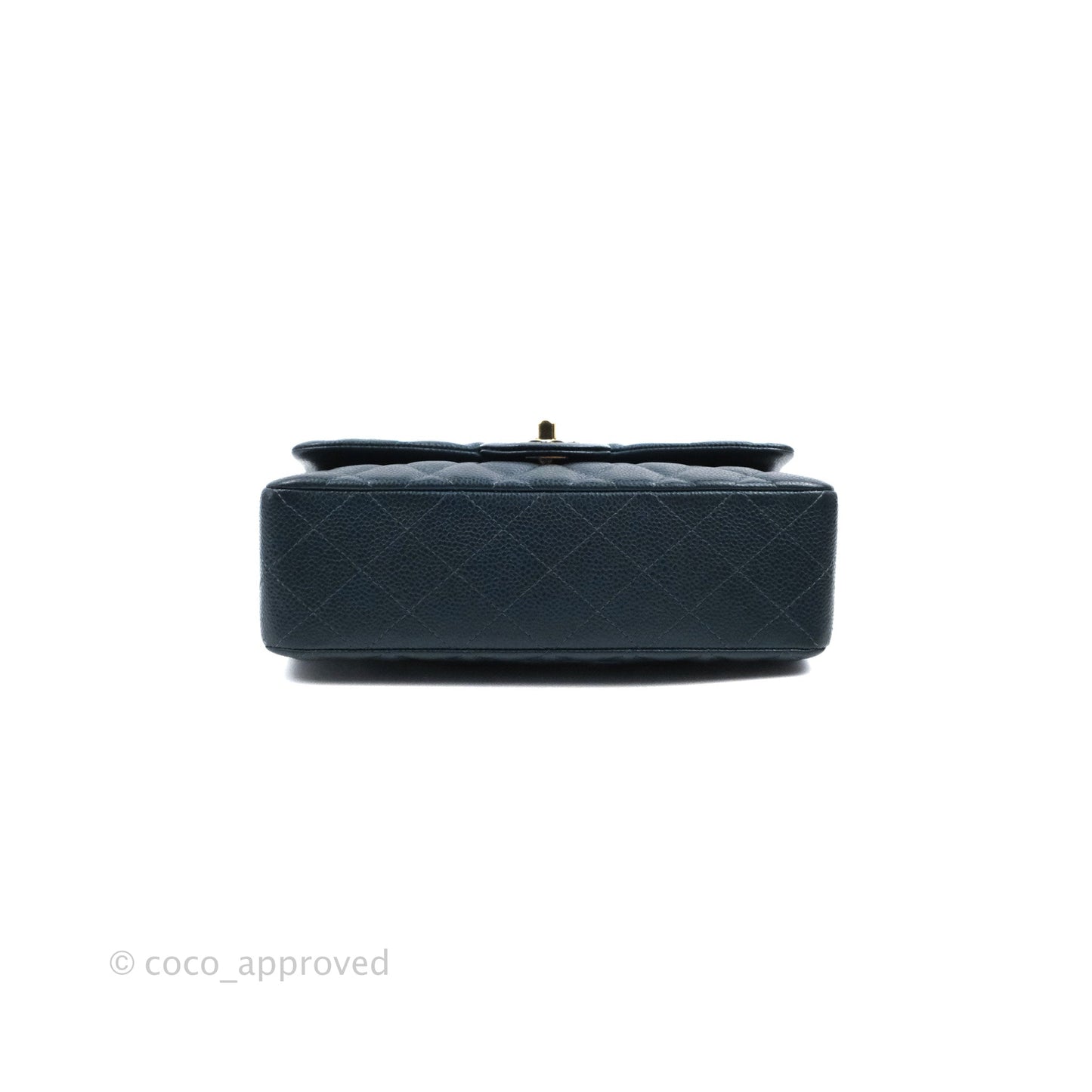 Chanel Small Classic Flap Quilted Iridescent Navy Caviar Gold Hardware 18S