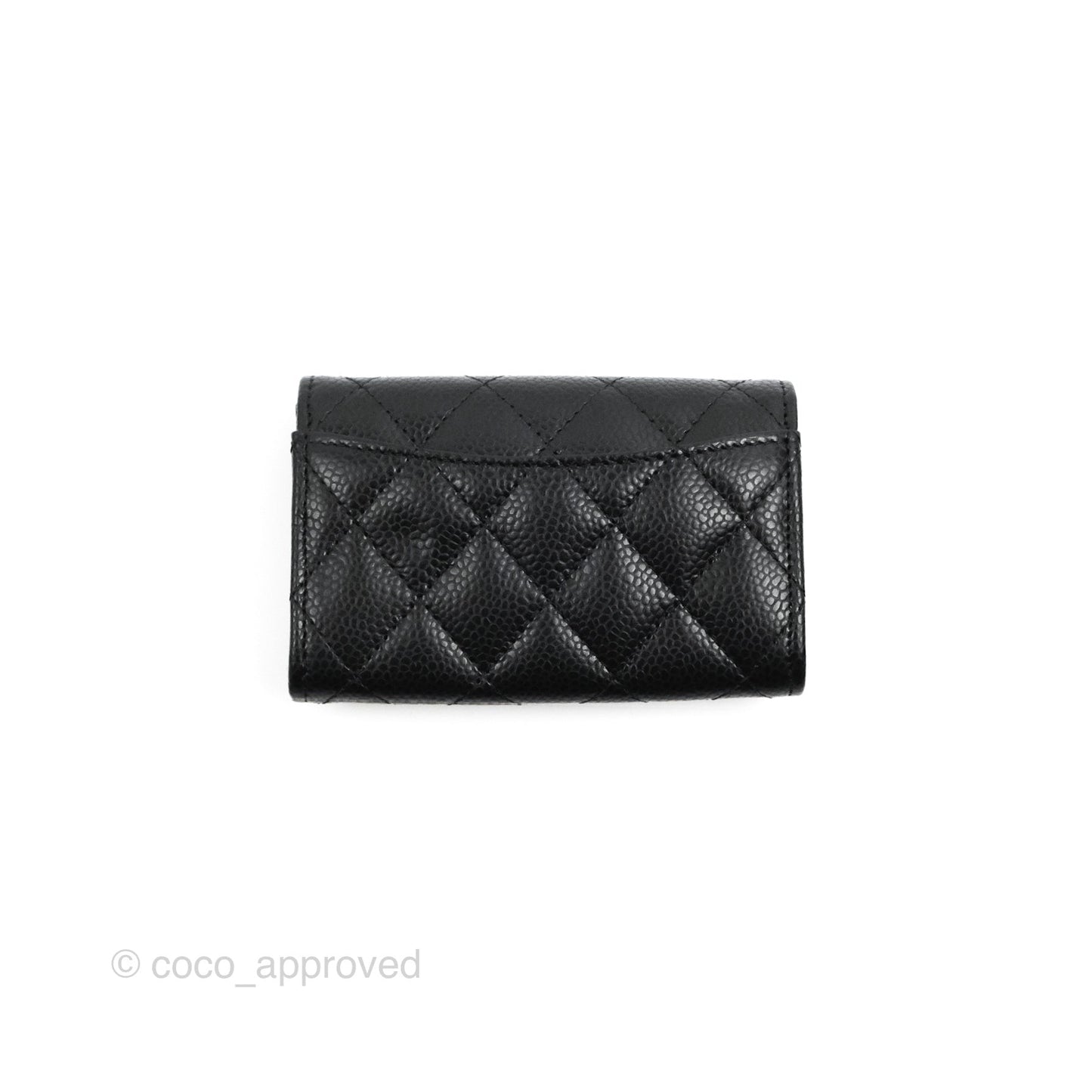 Chanel Classic Flap Card Holder Black Caviar Silver Hardware