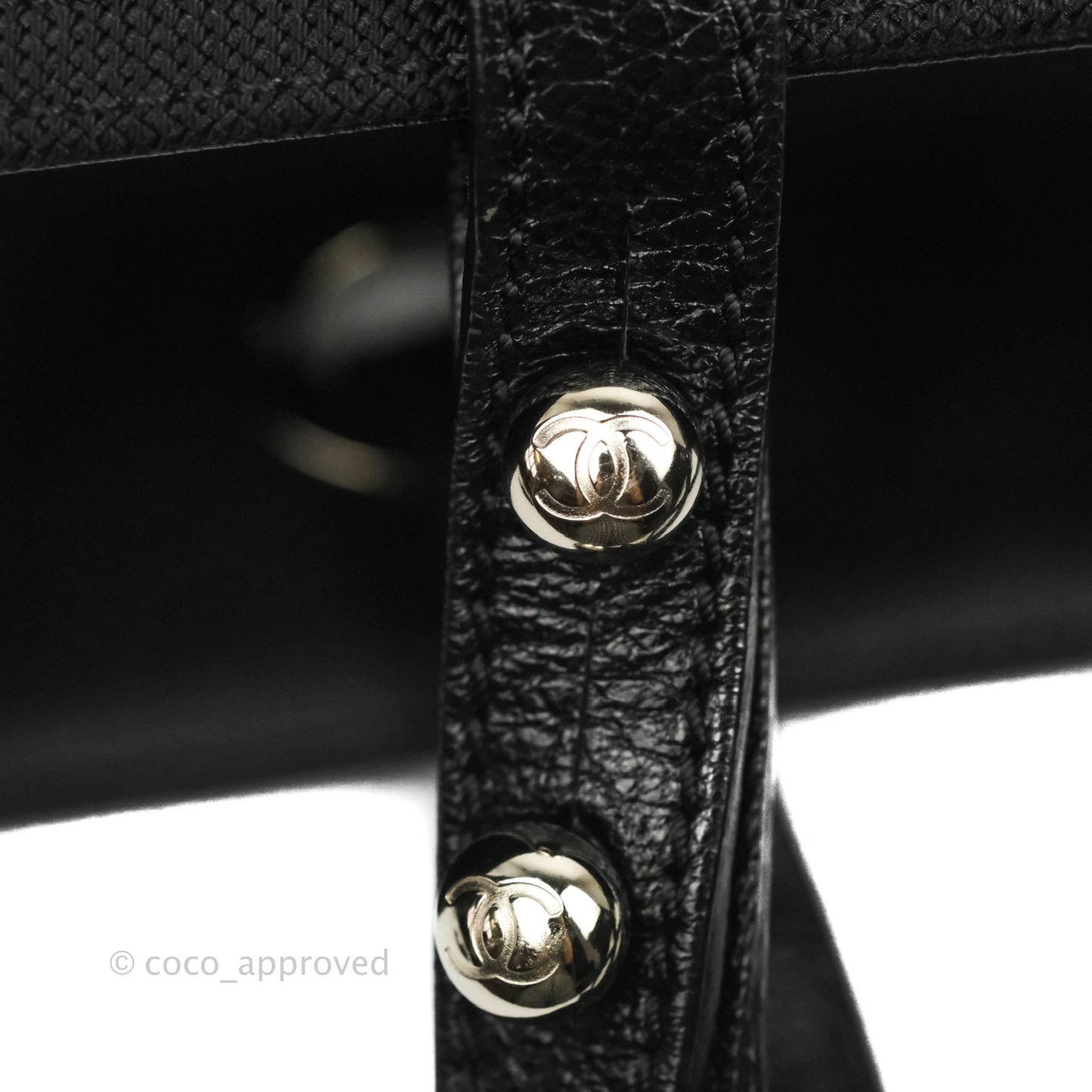 Chanel Quilted Large Paris Biarritz Tote Black Coated Canvas