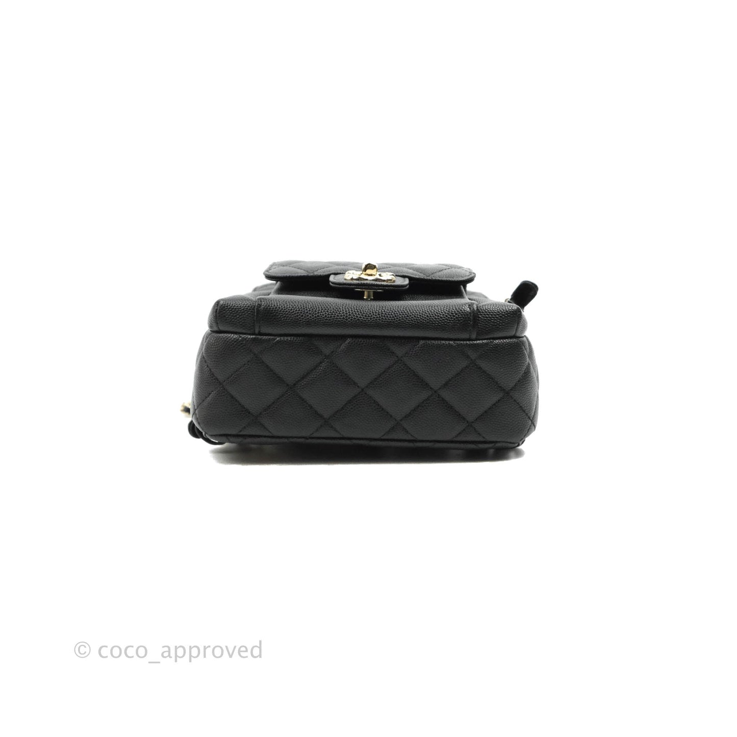 Chanel Quilted Small CC Day Backpack Black Caviar Gold Hardware