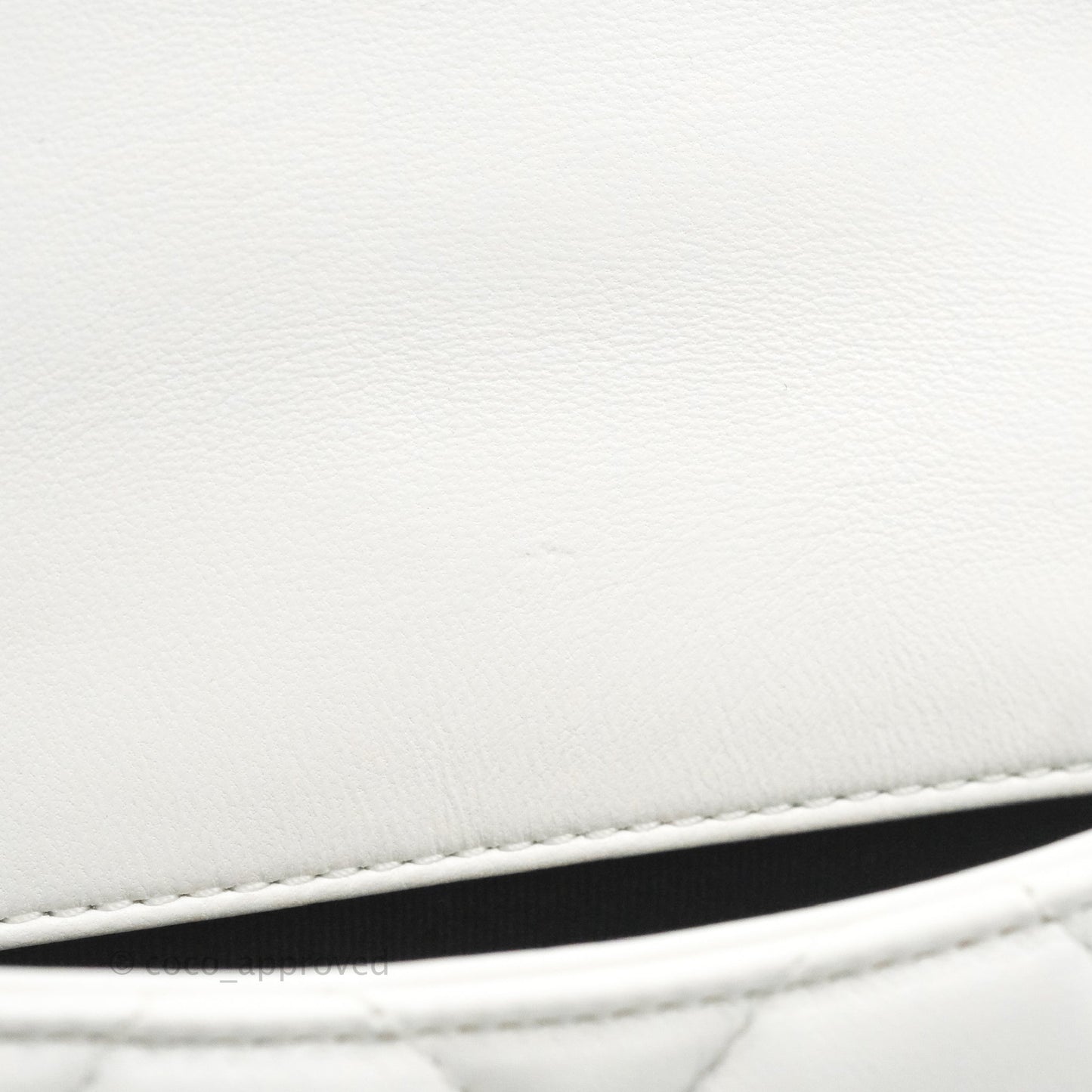 Chanel Small Flap Bag White Lambskin Aged Gold and Lacquered Metal 22S