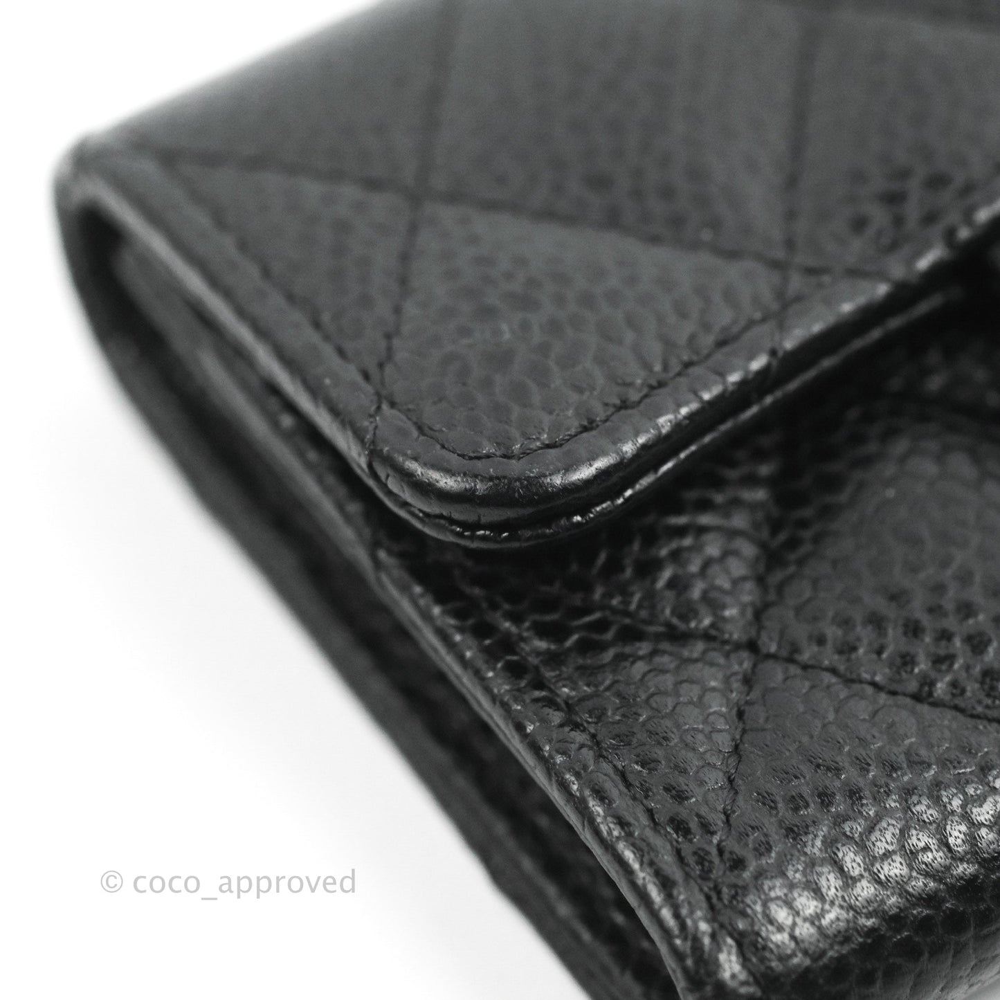 Chanel Quilted Flap Card Holder Black Caviar Gold Hardware