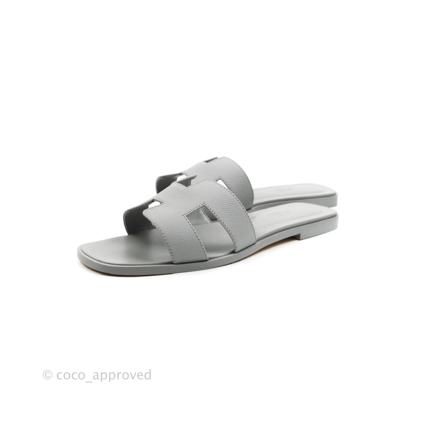 Hermès Oran Sandals Bleu Glacier Size 38