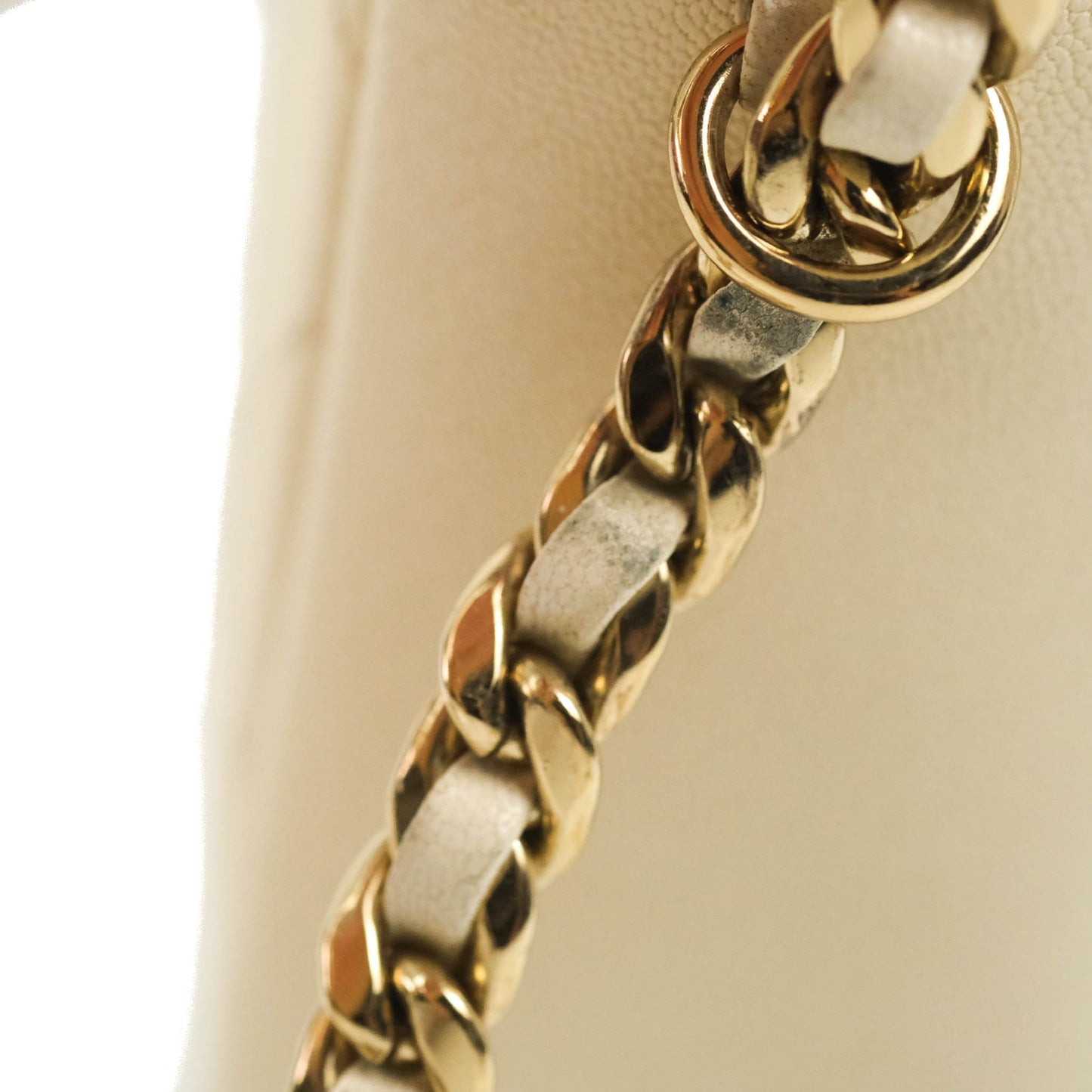 Chanel Flat Quilted Mini Flap Bag Ivory Calfskin Gold Hardware
