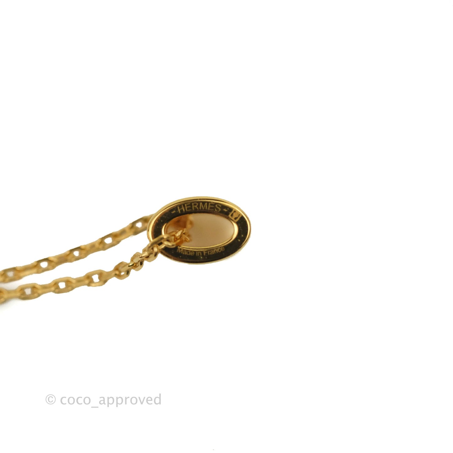 Hermès Mini Pop H Green Pendant Necklace Gold Hardware