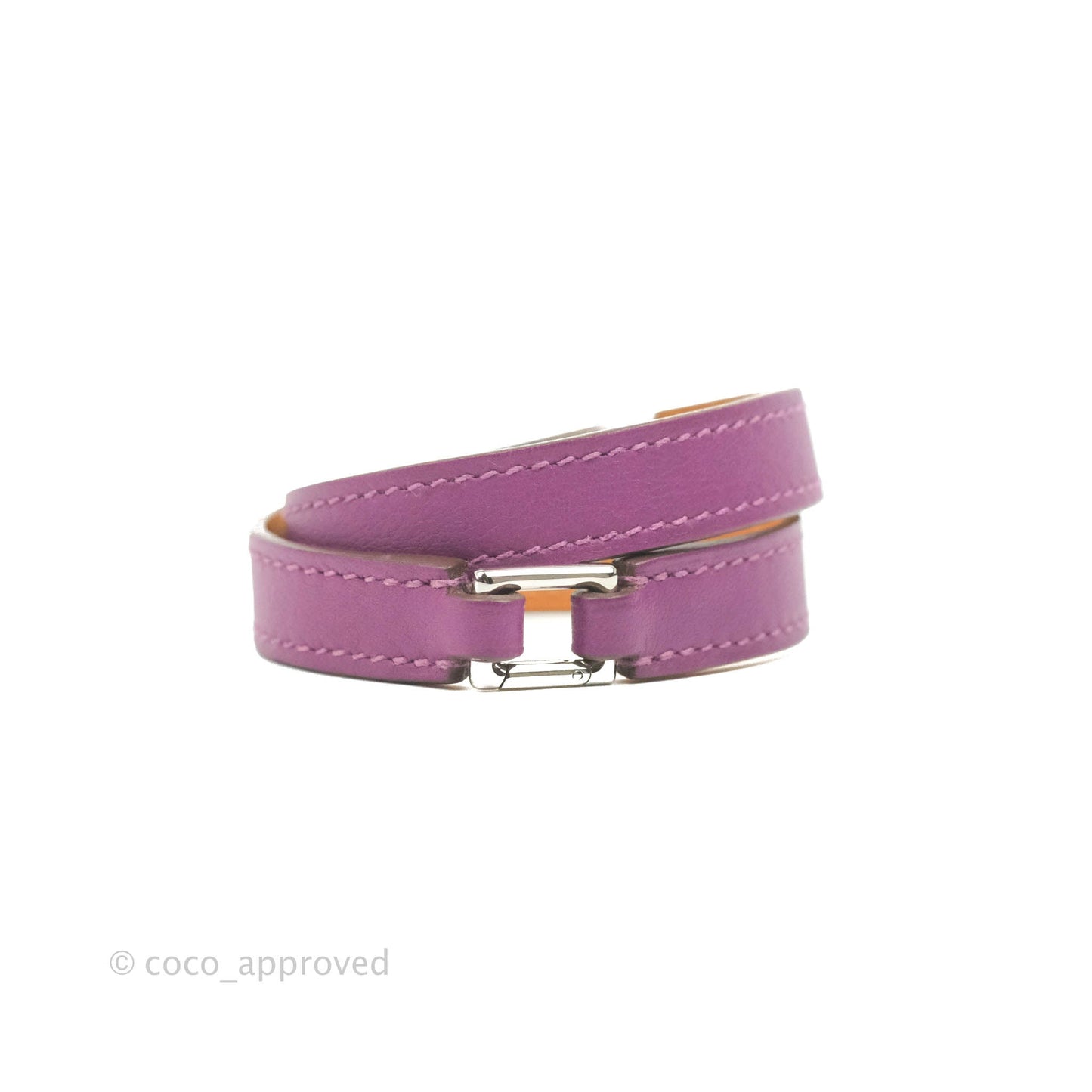 Hermès Rivale Double Tour Bracelet Purple Palladium Hardware