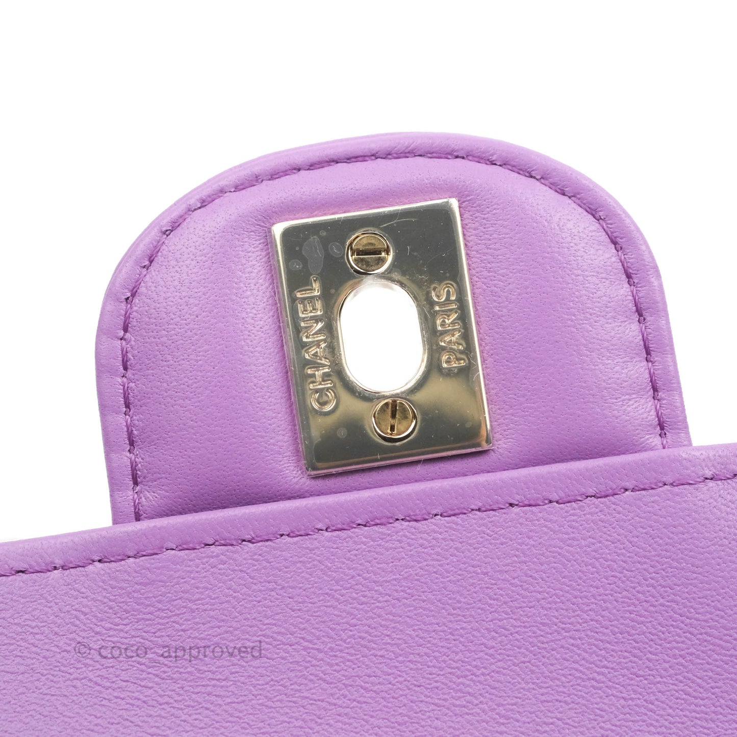 Chanel Large Heart Bag Purple Lambskin Gold Hardware 22S