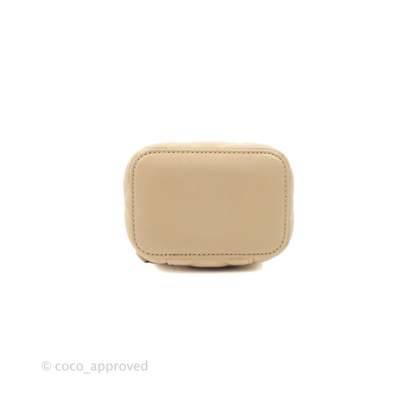 Chanel Classic Mini Vanity With CC Chain Light Beige Caviar Gold Hardware