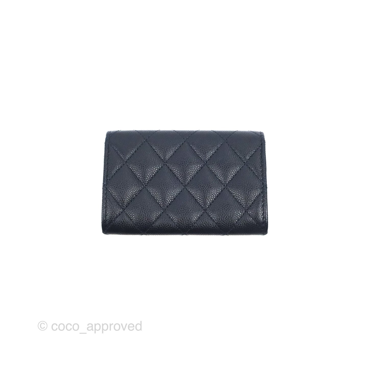 Chanel Quilted Flap Card Holder Navy Caviar