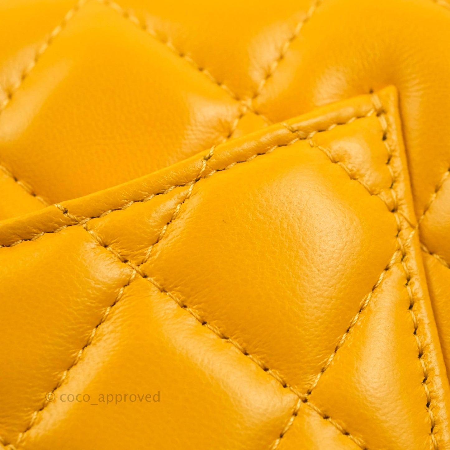 Chanel Quilted Classic Chain Around WOC Yellow Lambskin Aged Gold Hardware