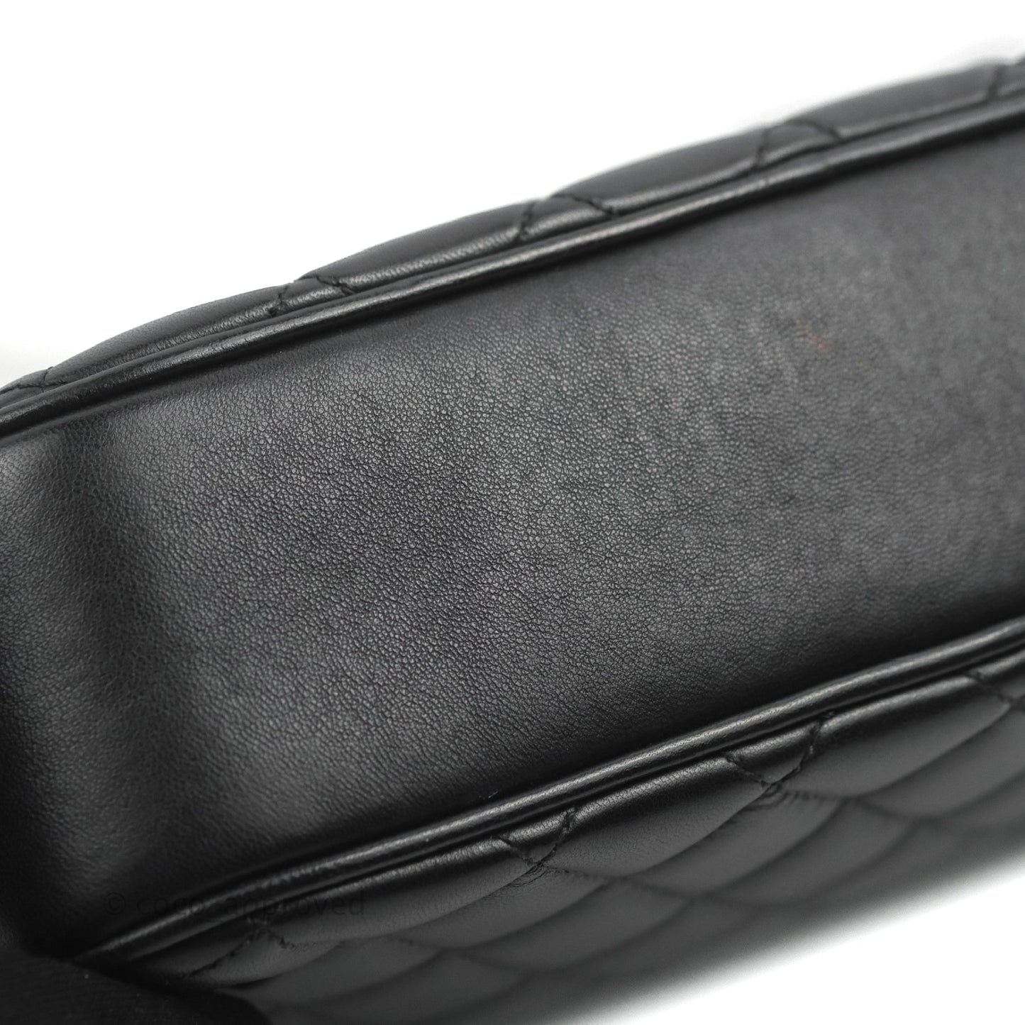 Chanel Quilted Camera Case Bag Black Lambskin Aged Gold Hardware