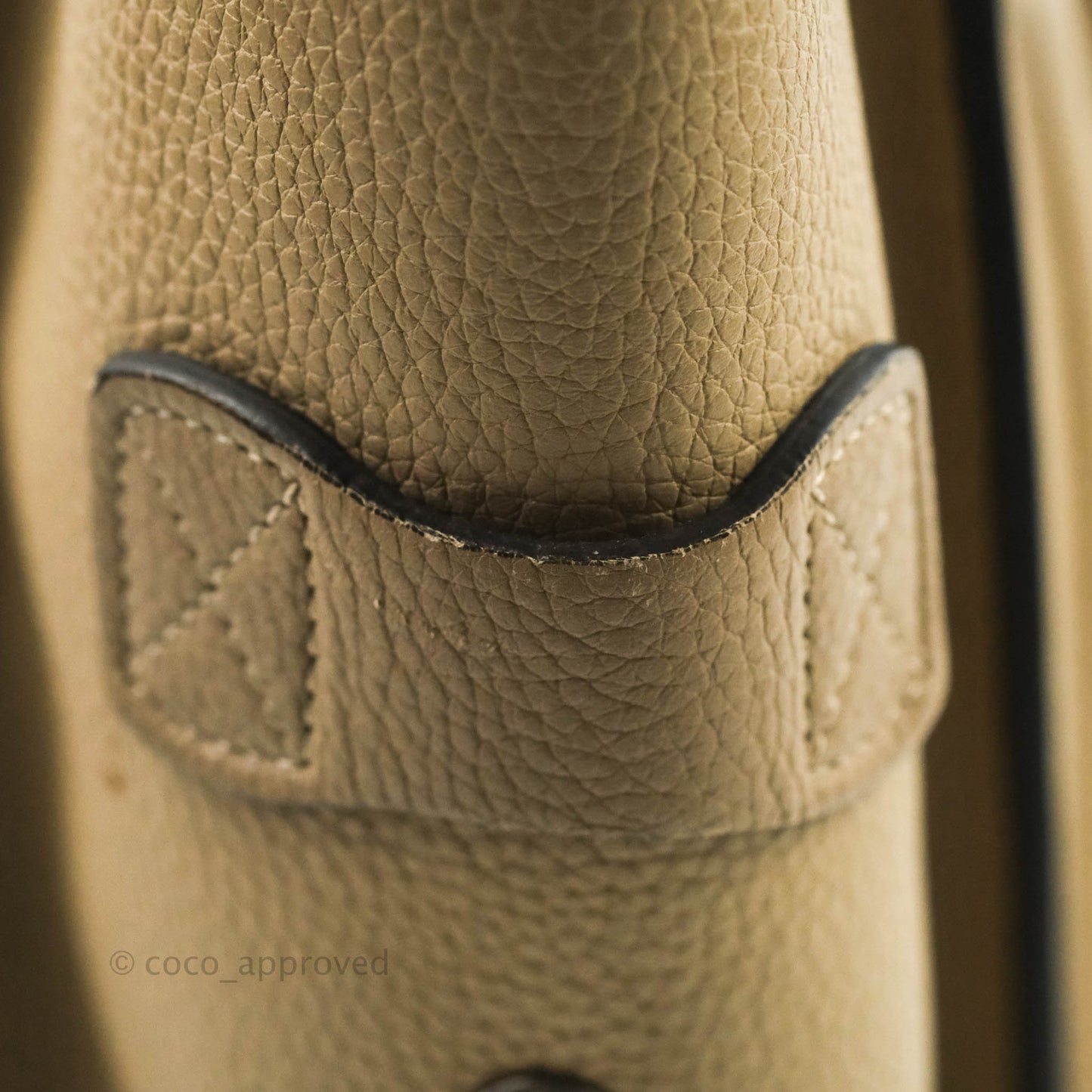 Celine Micro Luggage Handbag Dune Grained Calfskin