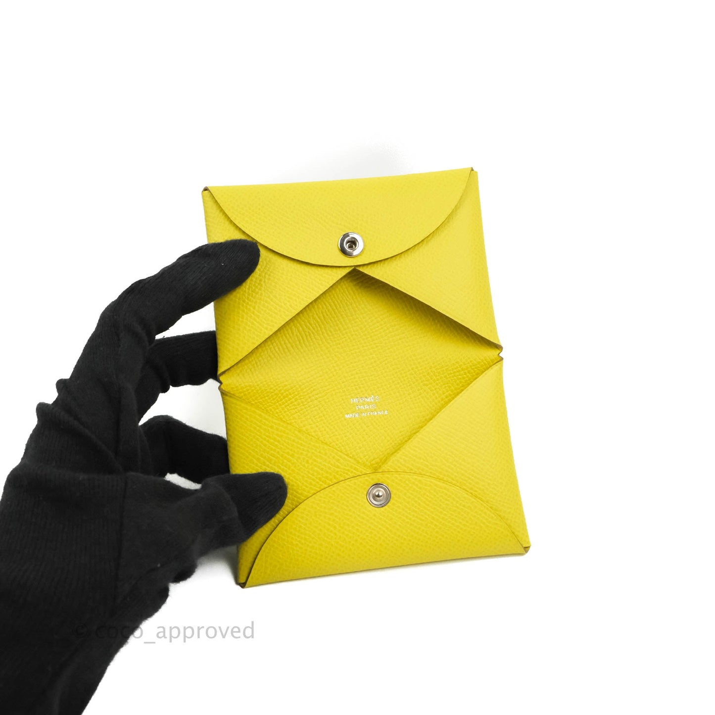 Hermès Calvi Card Holder Epsom Yellow