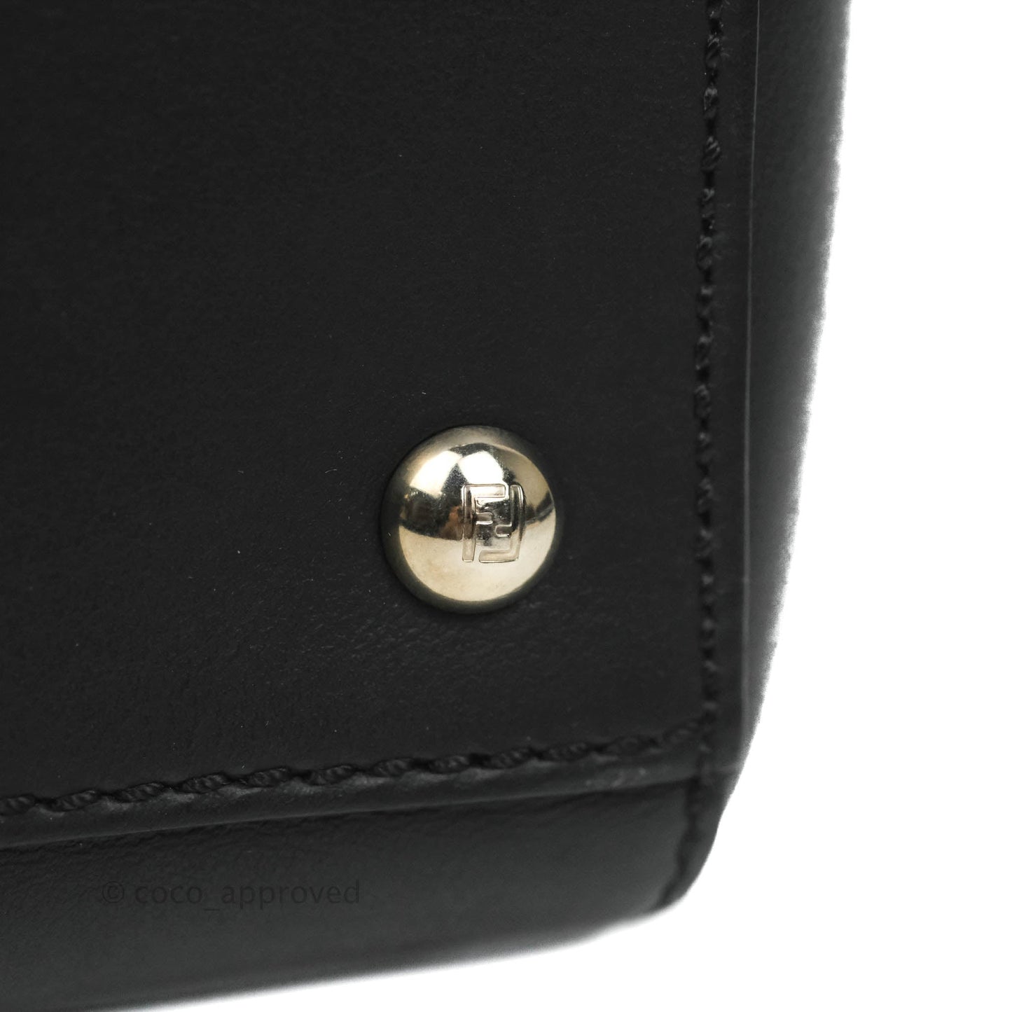 Fendi DotCom Satchel Bag Black Royal Blue Calfskin