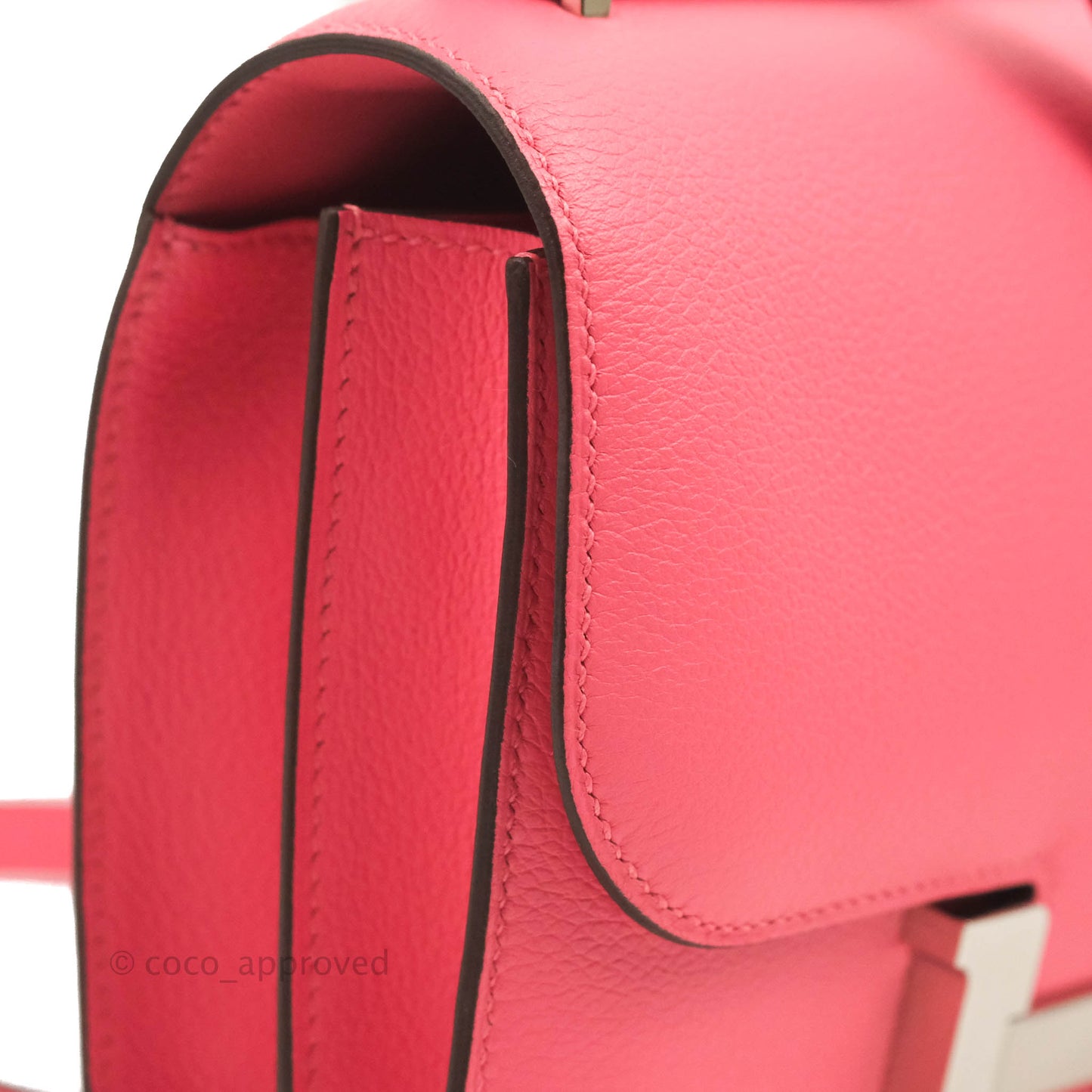 Hermès Constance Mini 18cm Rose Azalee Evercolor Palladium Hardware