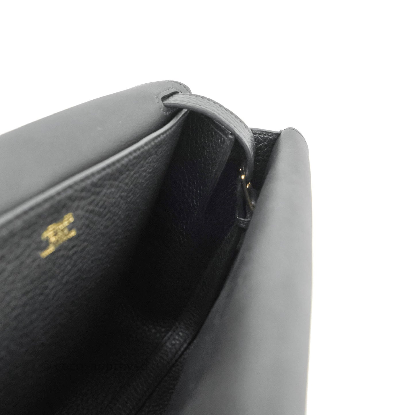 Hermès Halzan 25 Black Gold Hardware With Twilly