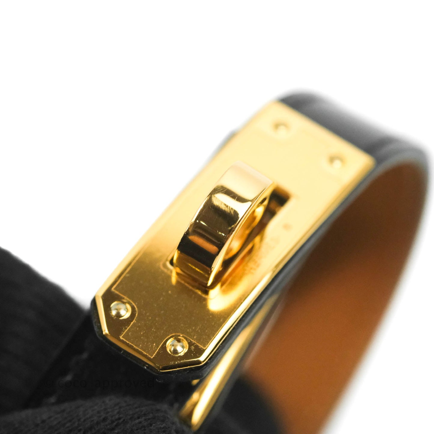 Hermès Kelly Double Tour Swift Bracelet in Black Gold Hardware