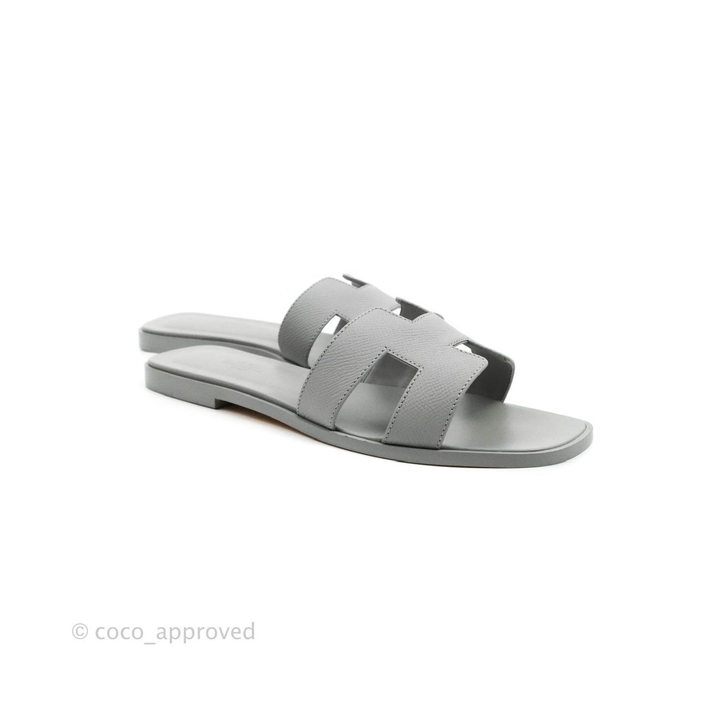 Hermès Oran Sandals Bleu Glacier Size 38