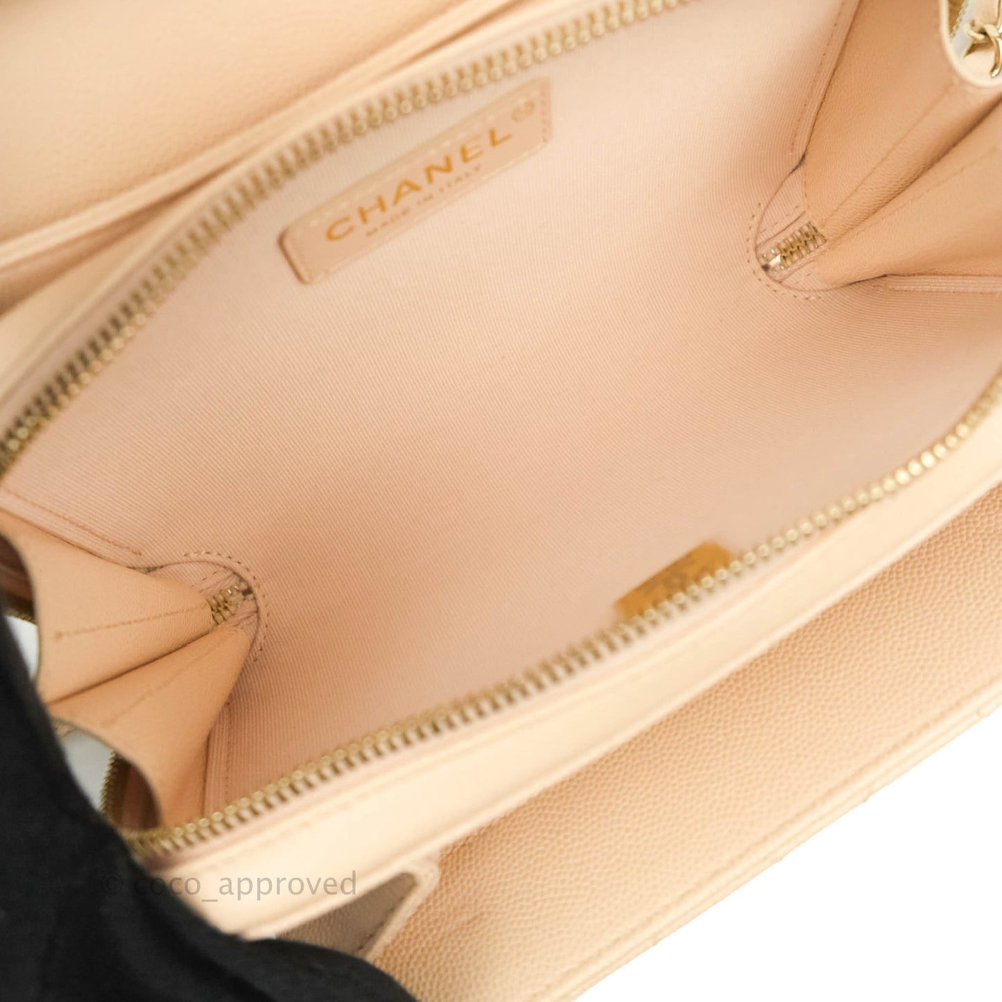 Chanel Quilted Small Like The Wallet Flap Light Beige Caviar Light Gold Hardware 22C