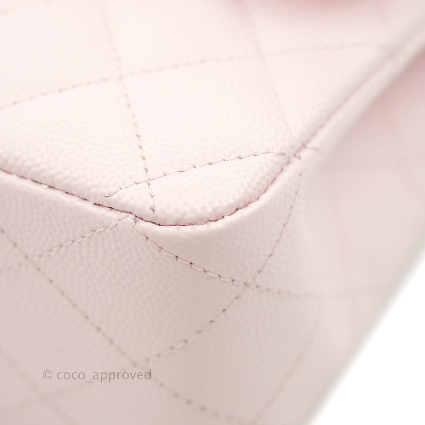 Chanel Classic M/L Medium Flap Quilted Pink Caviar Gold Hardware 22P