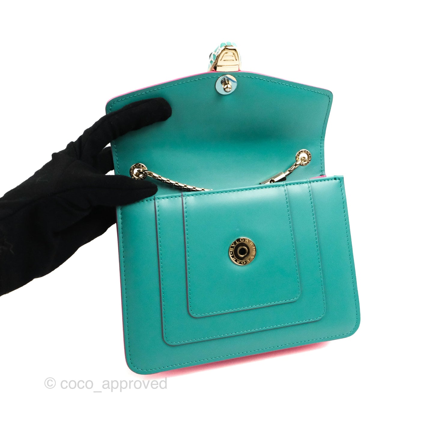 Bvlgari Serpenti Forever Small Crossbody Bag Green Gold Hardware